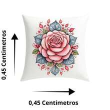 Basic, Simple Decorative Cushion Cover Set, 4 Pieces, Soft Silk Touch, For Sofa, Armchair, Bed - 粉色 - 查看 3
