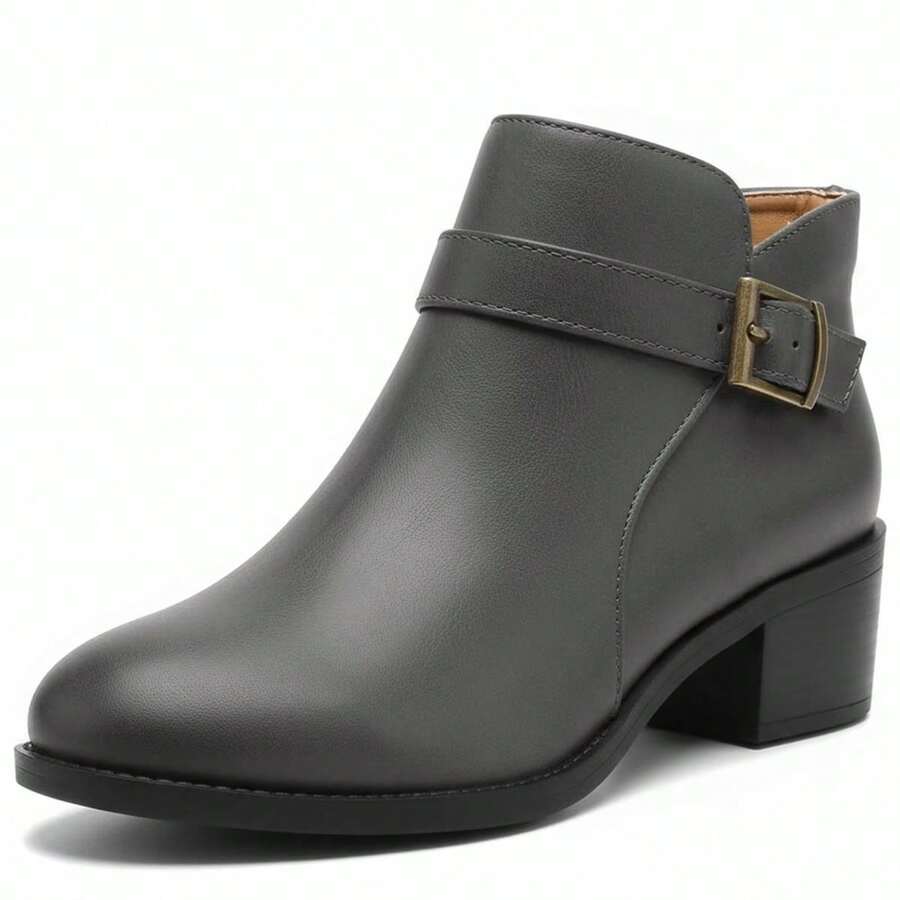 Women's Waterproof Heeled Snow Boots Chunky Heel Platform Ankle Boots Thermal Insulated Lace Up Winter Shoes Anti-Slip Durable Outdoor Commute Boots For Women Cold Weather Fashion Winter Footwear.Women's Winter Fashion Short Boots, Gray Denim Boots, Western Boots, Winter High Heels.Winter Clothes For Women,Fall Clothes For Women,Botines Elegantes De Mujer. - 灰色 - 查看 1