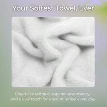 Bamboo Bath Towels Set Of 6 Super Absorbent Quick Dry Extra Plush Bamboo Viscose And Zero-Twist Cotton Thick And Soft Blend 700 GSM Luxury Shower Bathroom Towel Colour Chalk - Chalk - View 5