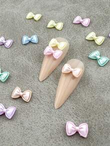 1 Pacote com 30 Peças Decorações de Unha de Borboleta em Resina na Cor Dopamina