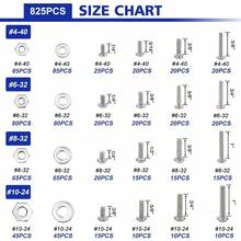 1575 PCS Nuts And Bolts Assortment Kit Stainless Steel  Pan Head And Flat Head Screws Assorted Nuts Bolts Washers With Orange Double Sided Organizer Box - trái cam - Xem 3