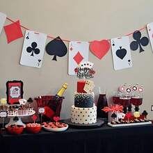 24 PCS Casino Poker Cupcake Toppers For Birthday Party Decorations - 設計 9 - 查看 11