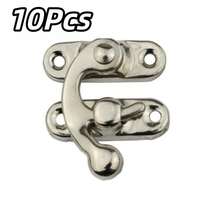 10/20pcs Antique Bronze Iron Padlock Hasp Hook Lock For Mini Jewelry Wooden Box With Screws Furniture Hardware 27*32mm (1.06in*1.26in)