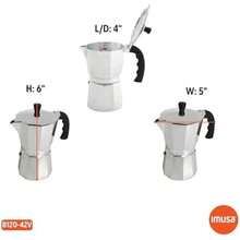 IMUSA USA B120-42V - Cafetera exprés de aluminio para estufa, plateada, Tamaño de 3 tazas(Plateado) - Multicolor - Ver 4