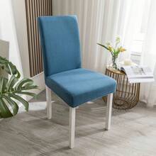 1/4/6pcs Solid Color Jacquard Dining Chair Covers, Stretch Removable Washable Chair Seat Covers For Home, Restaurant, Hotel, Kitchen - Multicolor - View 17