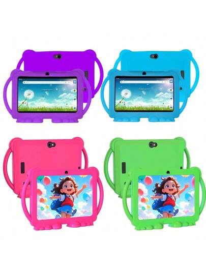 7-Inch 16GB Kids Tablet, 2.4G WiFi, Eye-Care Screen, Parental Control, Educational Apps & Games, Dual Cameras, Shockproof Case, Interactive Learning, Cultural Enlightenment, Children's Gift, Holiday Gift, Birthday Gift, New Year Gift, Children's Day Gift