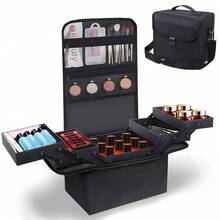 Extra Large Vanity Case Beauty Box Make Up Jewelry Cosmetic Nail Tech Storage - Default - View 2