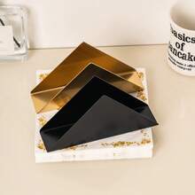 1pc Elegant Stainless Steel Triangular Napkin Holder, Available In Gold, Black And Silver Colors, Minimalist Triangular Dining Table Decor Tissue Paper Holder, Kitchen Paper Towel Organizer, Holiday Decoration Napkin Holder - Multicolor - View 8
