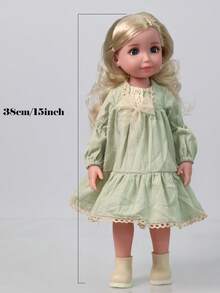 15-Inch Girl Doll With Blue Eyes, Comes With Full Outfit Including Fashionable Ankle Boots, Cute Girl Toy, Great Christmas Gift For Girls - The Whole Doll - View 6