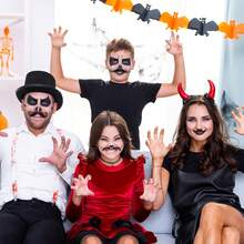 60 PCS Mustaches Self Adhesive Novelty Moustache Beard Funny Mustaches Stickers Costumes Halloween Party Role Playing Multicolored - 1 - View 2