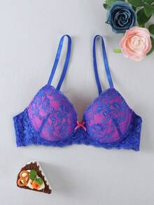 1pc Women's Sexy Lace Padded Push-Up Bra