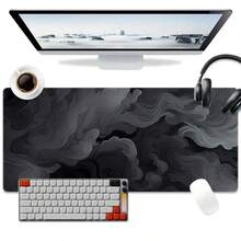 1 Tấm lót chuột chơi game cỡ XXL cực lớn với đế cao su chống trượt - Thảm chuột bàn phím siêu rộng cho PC, máy tính, văn phòng và nhà - Bề mặt công thái học với hỗ trợ kê cổ tay, tương thích với kê cổ tay, lý tưởng cho thiết lập làm việc và chơi game - Họa tiết vân đá cẩm thạch đen/xám thời trang với thiết kế khói trắng - Nhiều màu - Xem 6