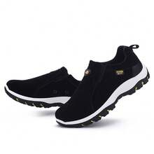 Men Fashion Brand Waterproof Hiking Shoes Leather Outdoor Sneakers For Men Flat Sport Casual Shoes Non-Slip Cilmbing Shoes  Plus Size - 黑色 - 查看 8