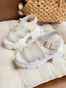 Nouvelles sandales à talons hauts romaines, sandales de sport à semelle épaisse et imperméable, chaussures de princesse élégantes, convenant pour le port quotidien, les mariages, la plage d'été