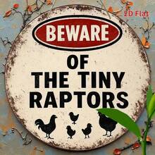 1pc 2D Printed Small Raptor Warning, Home Decor For Entryway, Living Room, Bedroom, Rustic Wooden Wall Art - Many - View 5