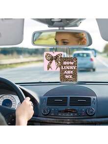 Leopard Print Aromatherapy Tablets, Car Air Fresheners, Car Aromatherapy Mirror Pendants, Creative And Personalized Car Aromatherapy Tablets, Suitable For Car Interiors And Wardrobes, Paper Fragrance Pendants With Long-Lasting Fragrance, Car Interiors And Decorations, Auto Accessories - 彩色 - 查看 4
