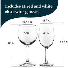 Vineyard Reserve Wine Glass Set Of 12 Red And White Clear Wine Glasses For Merlot Bordeaux Chardonnay Serving LeadFree Design Ideal For Elegant Parties Home Use And Thoughtful Gifts - Clear - View 4