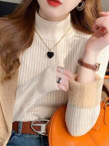 Women Knit Tops - 燕麥色 - 查看 4
