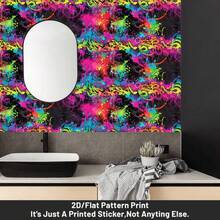 1 Piece, Fashionable And Artistic Self-Adhesive Removable Wallpaper, 2D Flat Color Abstract Graffiti Pattern PVC Wallpaper, Can Be Spliced, Home Decoration Background Wall Paper Decorative Wallpaper, Suitable For Kitchen, Living Room, Bedroom, Staircase, Bathroom Wall And Furniture Decoration, Furniture Renovation Sticker Wall Stickers, Easy To Stick And Install 39.37x15.75 Inches (100cmx40cm) - 39,37*15,75in (100*40cm) - Xem 7