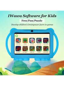 7英寸16GB儿童平板电脑，2.4G WiFi，护眼屏幕，家长控制，教育类应用和游戏，双摄像头，防震外壳，互动学习，文化启蒙，儿童礼物，节日礼物，生日礼物，新年礼物，儿童节礼物 - 紫色 - 查看 5