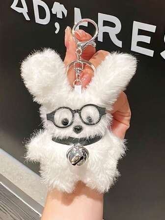1PC Cute Glasses Dog Keychain Pendant,Cute Plush Dog Pendant Plush Animal Keychain,Cute Plush Cartoon Bag Charm Trinkets Gifts For Women Wristlet Keychain Bag Charm Car Keychain Key Lanyard Keychain Accessories Couple Keychain Christmas Gifts Stocking Stuffers Birthday Gift Friend Gift Holiday Gifts Event Souvenirs Party Gifts.