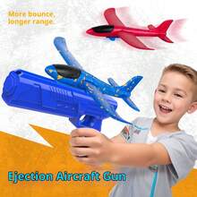 1pc 2025 New Foam Dart Shooting Glider Plane Outdoor Interactive Kite Gun Toy For Kids Boys/Girls, Birthday/Christmas/Gift - Multicolor - View 3