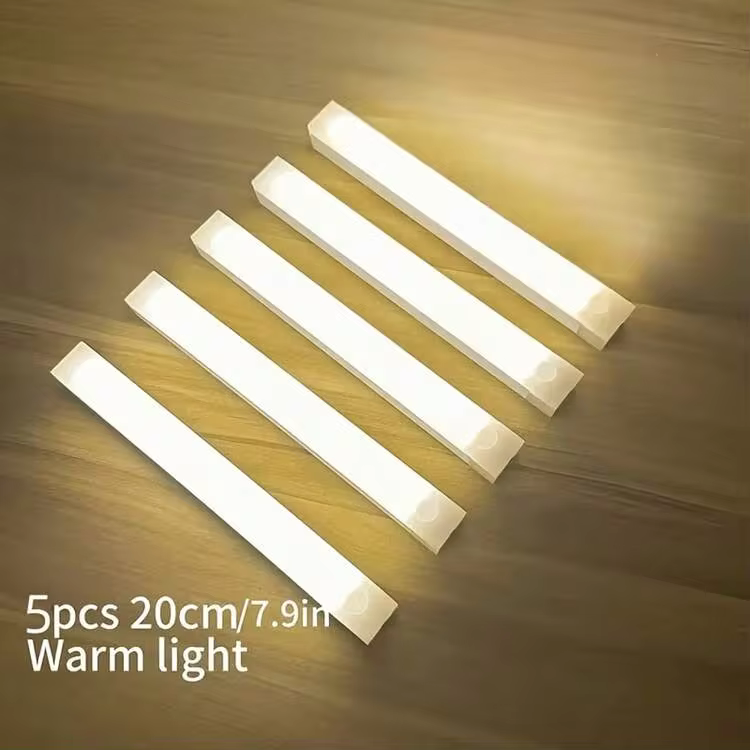5pcs LED Sensor Lights, USB Rechargeable Wireless Cabinet Lights, Magnetic Induction Night Lights, Auto Human Body Sensor, Suitable For Wardrobe/Kitchen/Corridor/Stairs, 5V Lighting - 5pcs - View 17