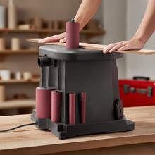 Oscillating Spindle Sander, 2000RPM Benchtop Spindle Sander With 6 Sleeves (1/2"-3"), 0.59" Stroke & Dust Connection Port For Furniture Finishing, Crafts Sanding, DIY Woodworking - 2000RPM 15*11.5inch - View 9