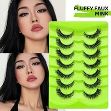 7 Pairs 3D Fluffy Mink Lashes, Artificial False Eyelashes Set, Natural/Dramatic/Thick/Curling Styles For Cat Eye, Cosplay, Holiday Party, Daily Use - D0HA - View 5