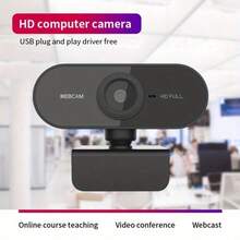 Full High Definition Webcam - Video Conferencing, Voice Calls, Student Classroom, Conference Camera With Microphone - Plug And Play, Built-In Digital Microphone, Wide Angle Lens, High-Resolution Video - 黑色 - 查看 2