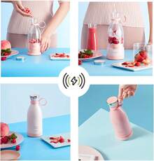 Portable Blender For Shakes And Smoothies With 11.83 Oz Travel Cup And Lid,Durable Stainless Steel Blades For Juice Blending Performance(Pink) - Hồng - Xem 6