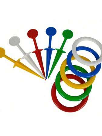 10pcs Outdoor Beach Sports Throwing Ring, PVC Material, Lawn Game Apparatus, Throwing Ring Game, Share Happiness And Interactive Entertainment With Family And Friends, Suitable For Parks, Beaches, Backyards, Camping