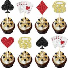 24 PCS Casino Poker Cupcake Toppers For Birthday Party Decorations - 設計 5 - 查看 1