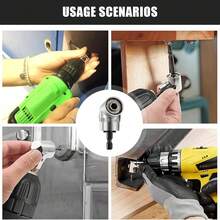 105°弯头螺丝刀头，不锈钢短弯头螺丝刀头，两种尺寸可选，银色水钻镶嵌弯头工具，便捷万向节软轴螺丝刀，电动螺丝刀配件，电动弯头工具，软轴弯头工具，适用于家居装饰、建筑装修，必备工具，圣诞礼物