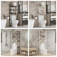 金属浴室置物架，适用于洗衣机和烘干机 - 多功能落地式置物架，可存放毛巾和清洁用品，浴室置物架，马桶置物架，洗衣机置物架，落地式置物架，无需钻孔，多功能可移动家用置物架，家居生活 - 彩色 - 查看 6