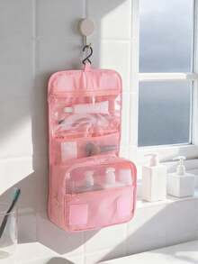 1 pezzo Borsa da toilette multifunzionale da viaggio, organizer portatile per cosmetici da appendere, grande capacità, portatile, decorazione per la stanza del trucco - Multicolore - Visualizzare 6