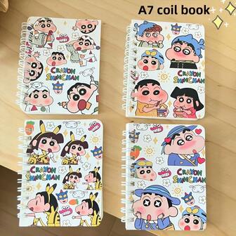 1//2/4 A7 spiralblock med hårt omslag och Shin-Chan-kritmönster. Det är en mini-anteckningsbok för studenter och även en bärbar fickanteckningsbok med lösblad. Det finns olika modeller tillgängliga, lämpliga för studenter och lärare, och kan även användas som kontorsmaterial.