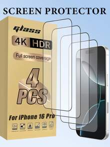 4pcs High Hardness Tempered Glass Screen Protector, Silk-Printed Black Edges, 9H Hardness, 2.5D Edges, Scratch-Resistant, Bubble-Free, Compatible With IPhone 11/12/13/14/15/16/17/17 Pro/17 Pro Max Series - Clear - View 41