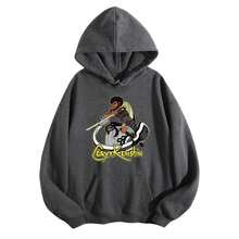 CoryxKenshin Samurai Graphic Hoodie-Girls' Or Boy's Cozy Polar Express Train Hoodie- Y2K Streetwear Pullover Sweatshirt, Soft Comfortable Long Sleeve Hooded Sweater, Casual Everyday & Themed Events (Machine Washable, Regular Fit, Navy Blue, Spring/Autumn/Winter Wear- Adult Men's Apparel), Outdoor Clothing, Retro Design, Durable Material, Mens Fashion - 深灰色 - 查看 3
