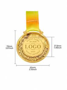 1pc Customized Metal Tag, Wheat Edge Decor Medal, Zinc Alloy Material, Children's Competition Award Medal, Sports Event Marathon Honor Commemorative Plaque, Can Be Used As Children's Encouragement Gift