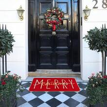 Alfombra decorativa de bienvenida navideña, alfombra de gnomo, alfombra de entrada antideslizante, adecuada para entrada/baño/cocina/dormitorio, tamaño 29 x 17 pulgadas (A) - D - Ver 7