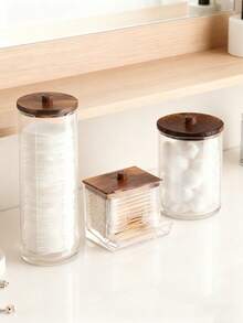 1pc/3pcs Qtips Bathroom Organizer Boxes, Perfect For Storing Round Items Such As Swabs, Round Pads, And Dental Floss Picks. They Are Ideal For Bathroom Vanity Organization. - Multicolor - View 4