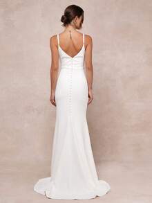 Enchanting Spaghetti Strap Chiffon Wedding Gown - Perfect For Christmas, Halloween, Weddings, Proms & Birthdays - 白色 - 查看 3