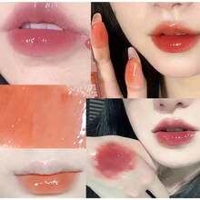 6Pcs Cute Bear Water Mist Mirror Glass Lip Glaze Moisturizing And Moisturizing Lip Gloss Lipstick - 彩色 - 查看 4