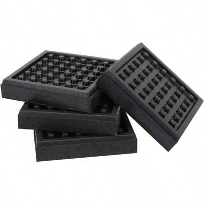 ZZXC 4 Pack Non Slip Exercise Equipment Mat 4 X 4 X 0.8 Inch Noise Reduction Mat Anti Vibration Treadmill Stationary Bike Mats Treadmill Mat For Hardwood Floor Protection Carpet