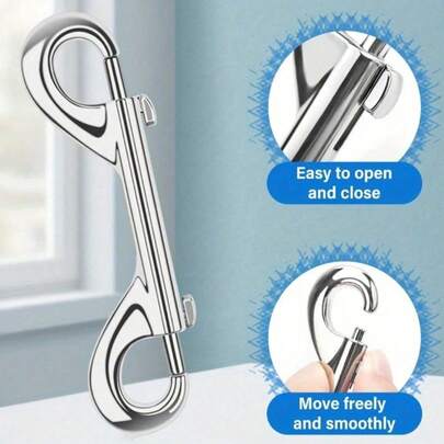 1 pieza/Set Clip de resorte doble de alta resistencia, capacidad de 220 libras, gancho de resorte de aleación de zinc, adecuado para gatos, perros, caballos, cubos, comederos de caballos, hamacas, llaveros - Duradero y confiable, Comedero de caballos | Diseño de gancho de resorte de disparo | Estructura de plástico duradero, Comedero de caballos