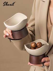 shoxil 1 pièce Bol en poterie épais, convient pour la crème glacée et les desserts, peut également être utilisé comme coupe à glace, assiette à collation, plateau, petit plat, plateau à collation et à fruits unique et haut de gamme, convient pour la maison, le thé de l'après-midi, les réceptions et la rentrée scolaire - Coupe à dessert - Voir 3