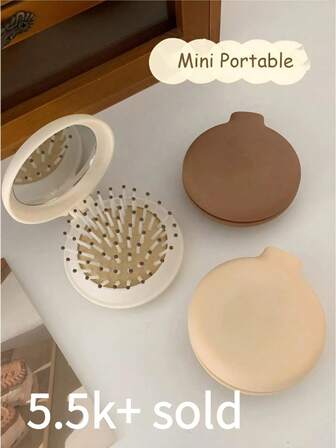 Peine desenredante con cojín de color macaron, peine de masaje de espejo portátil de unicolor, herramienta de peinado (1 pieza empaquetada individualmente en una bolsa pequeña de 12*9 que cambia de color; preste atención a los detalles de compra para evitar comprar el artículo equivocado). (Cada pieza viene en un paquete pequeño multicolor cambiante de 1 pieza (12*9). Tenga cuidado de no comprar el equivocado y seleccione el SKU que necesite.)