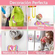 Kit de Pintura de Diamantes para Nios, 15 Painting y 50 Pegatinas, Pegatinas de Pintura de Diamantes con Herramientas de Pintura, Llaveros Artes y Manualidades para Nias Sirena - Unicornio - Ver 6