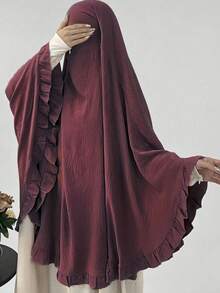 1 Stück Rüschen Hijab Khimar und Abaya Jilbab Kleid, Premium Jilbab Muslimisches Gebet Kopftuch für Frauen, Islamische Kleidung Khimar klassisch vielseitig für jede Abaya Robe oder Muslimische Robe Schleier Hijab, Strand, Urlaub - Verschiedenfarbig - Übersicht 16